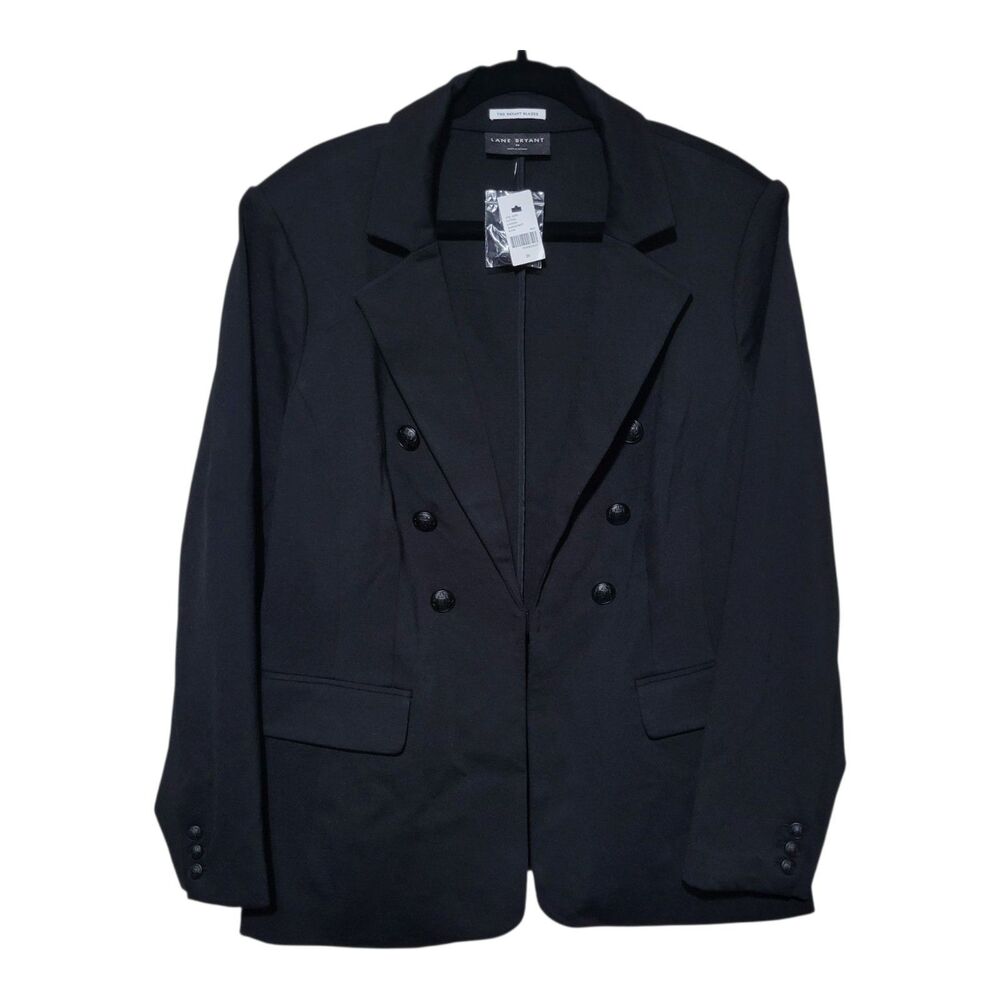 Lane Bryant The Bryant Blazer in Black Ponte Knit NEW Military Buttons Size 20 - Picture 4 of 13